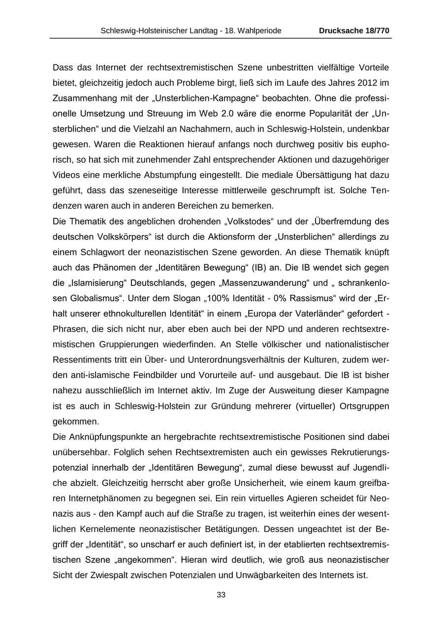 Seite 33 des Verfassungsschutzbericht 2012 Schleswig-Holstein