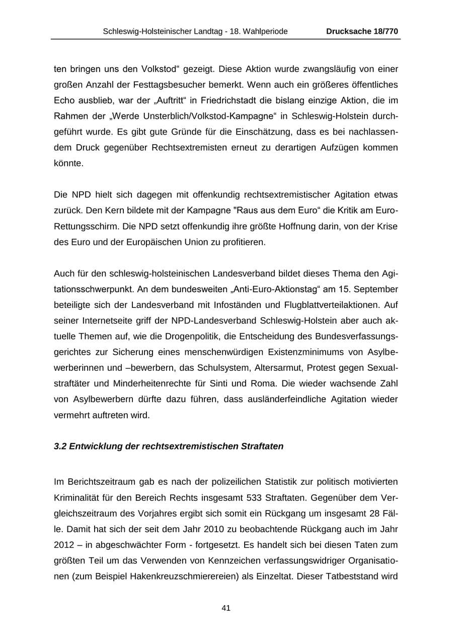 Seite 41 des Verfassungsschutzbericht 2012 Schleswig-Holstein
