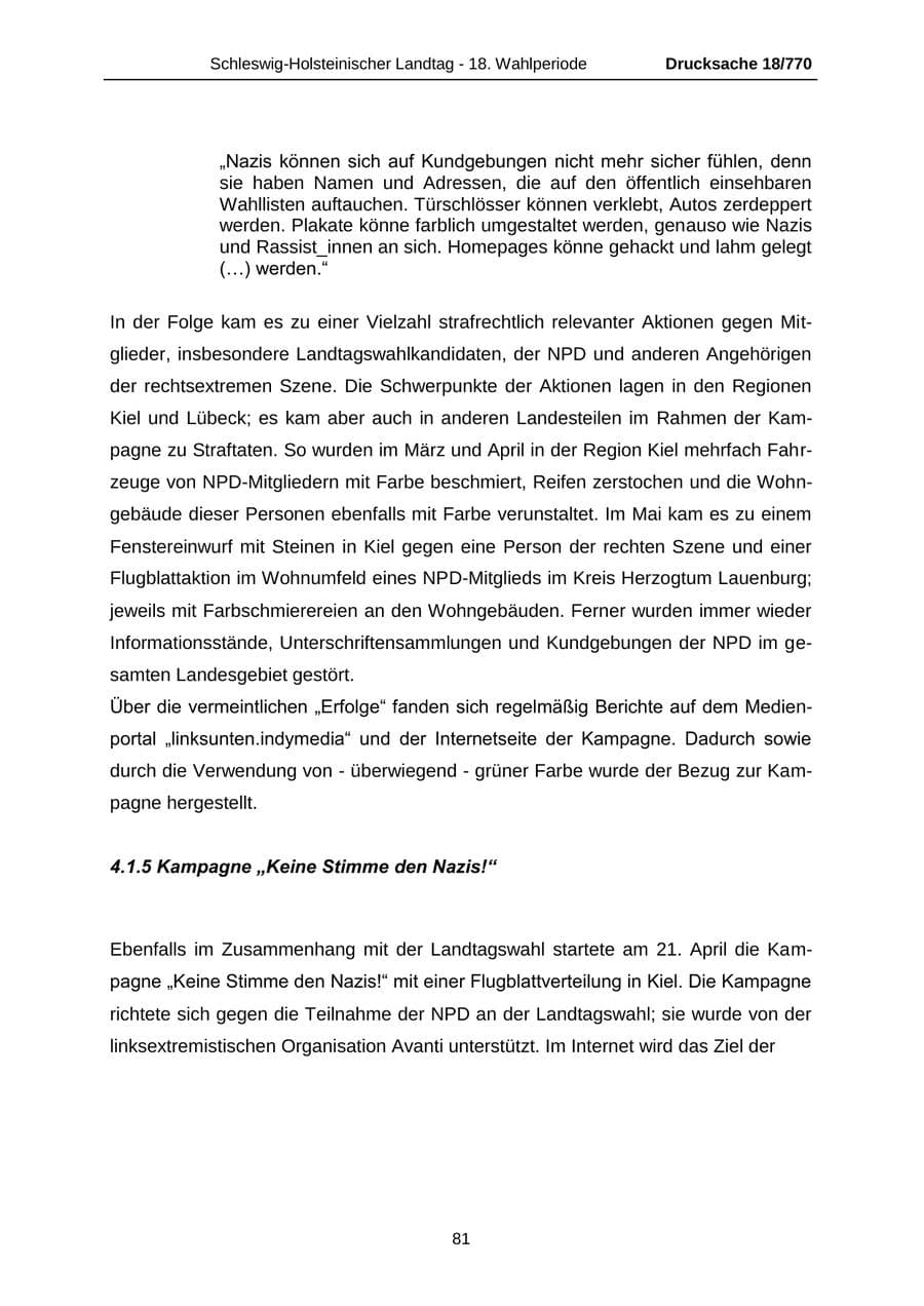 Seite 81 des Verfassungsschutzbericht 2012 Schleswig-Holstein