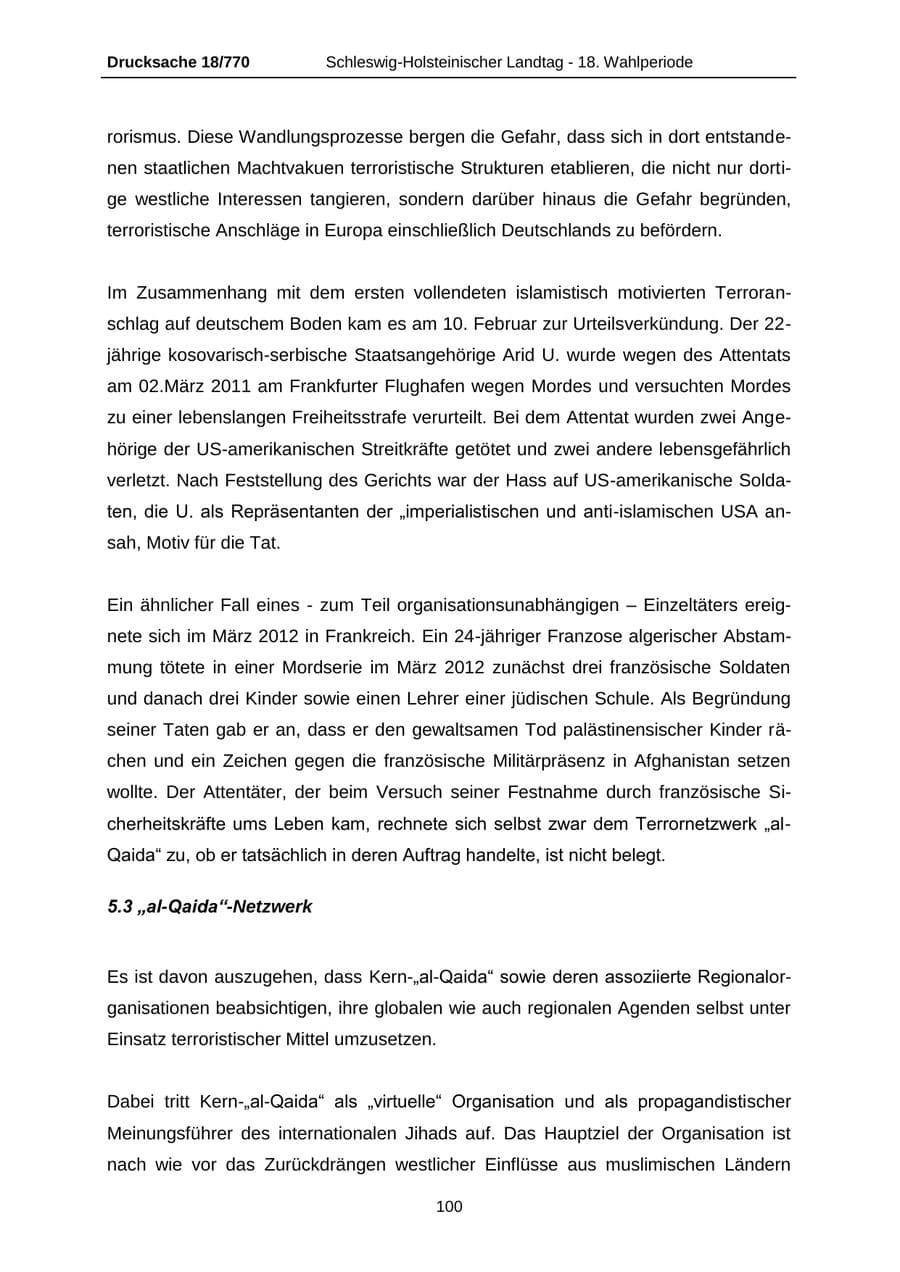 Seite 100 des Verfassungsschutzbericht 2012 Schleswig-Holstein