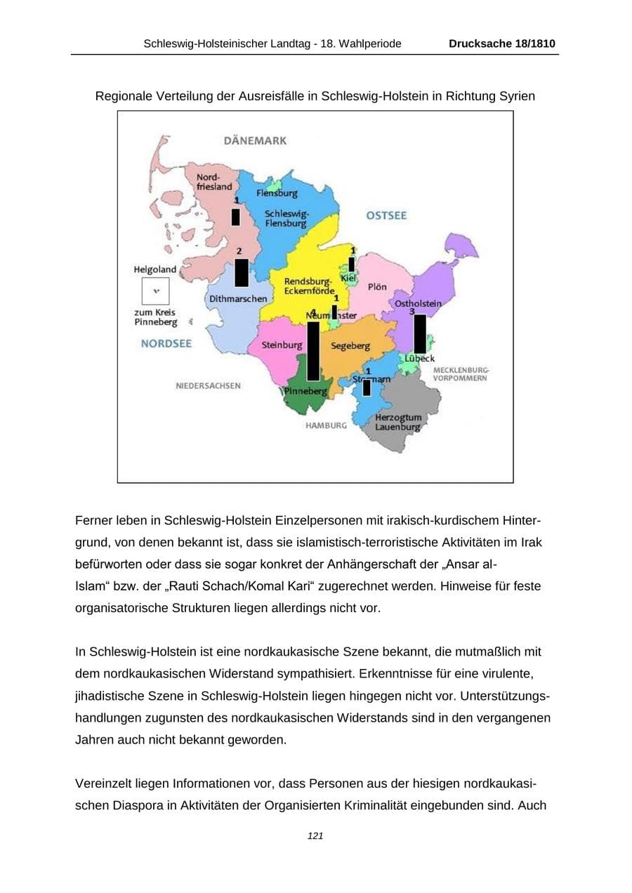 Seite 121 des Verfassungsschutzbericht 2013 Schleswig-Holstein