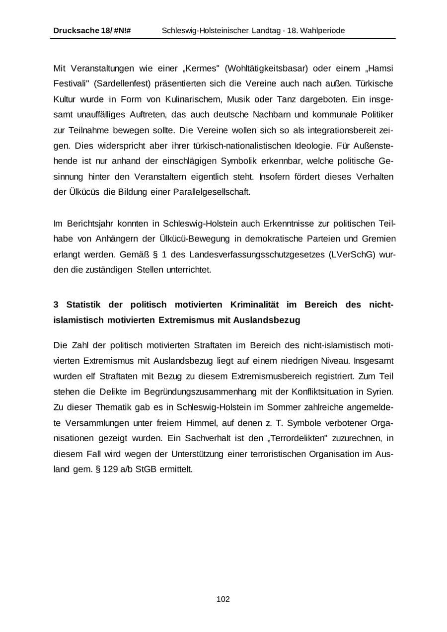 Seite 102 des Verfassungsschutzbericht 2014 Schleswig-Holstein