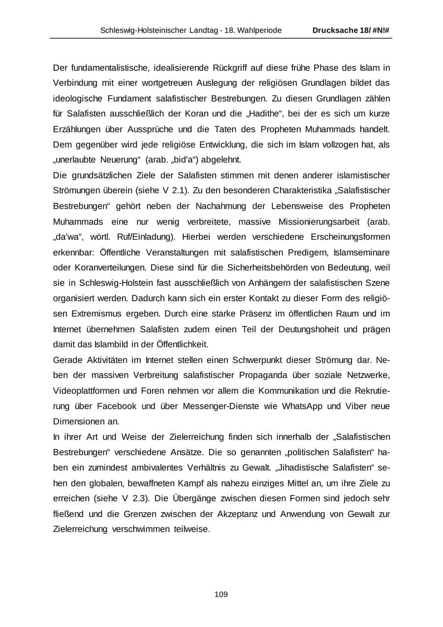 Seite 109 des Verfassungsschutzbericht 2014 Schleswig-Holstein
