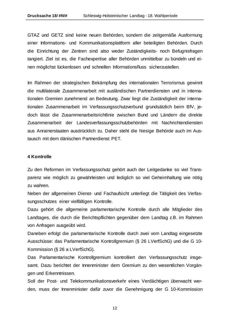 Seite 12 des Verfassungsschutzbericht 2014 Schleswig-Holstein
