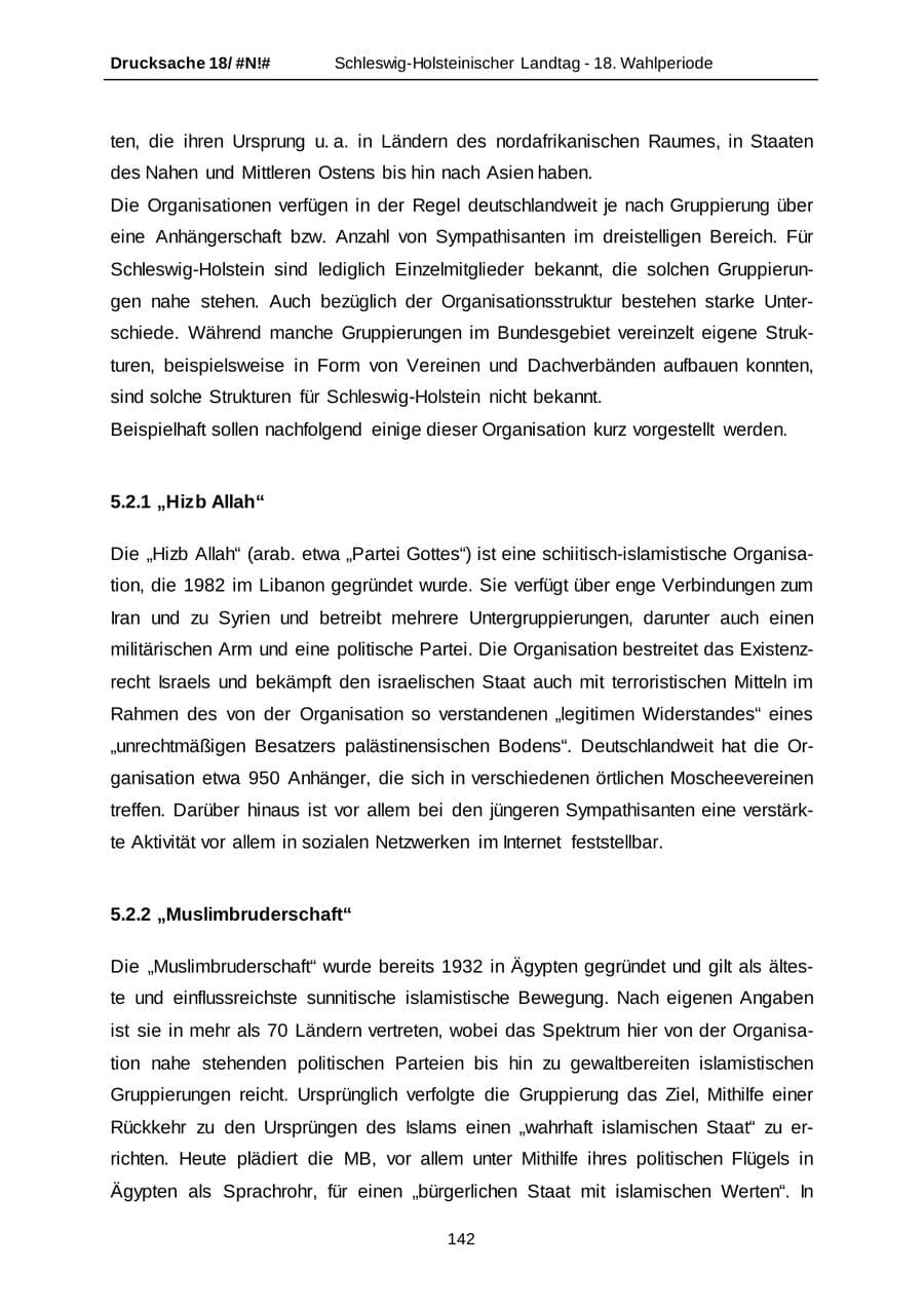 Seite 142 des Verfassungsschutzbericht 2014 Schleswig-Holstein