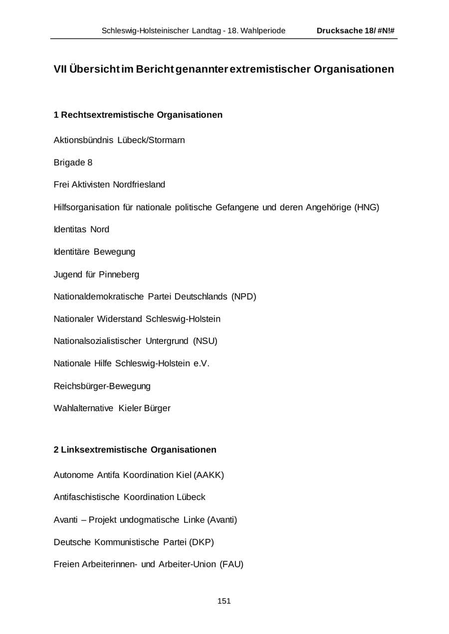 Seite 151 des Verfassungsschutzbericht 2014 Schleswig-Holstein