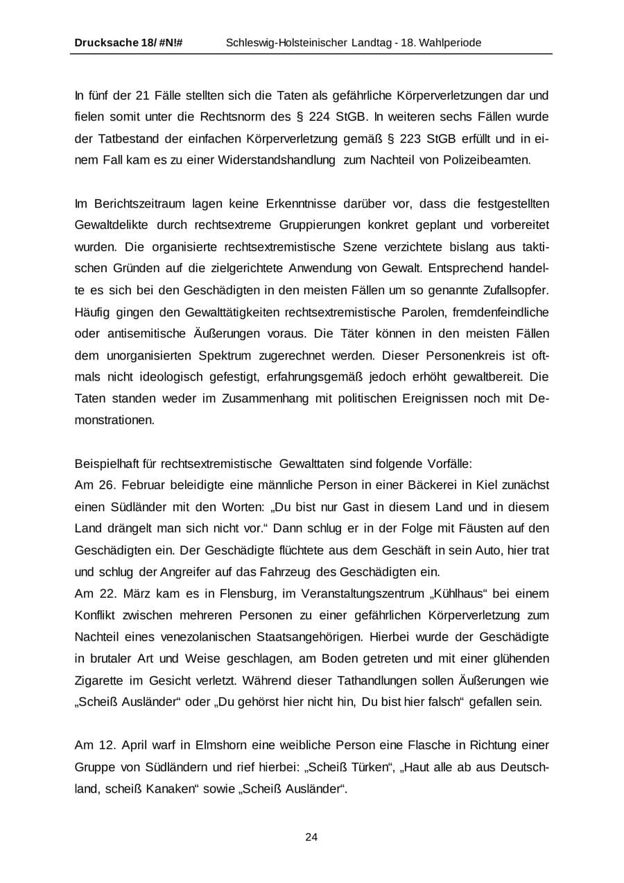 Seite 24 des Verfassungsschutzbericht 2014 Schleswig-Holstein
