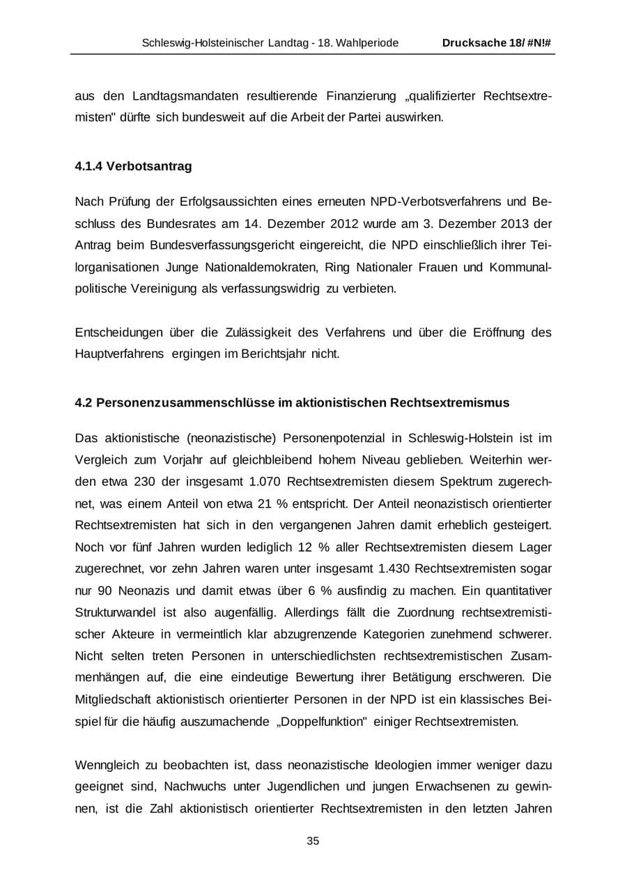 Seite 35 des Verfassungsschutzbericht 2014 Schleswig-Holstein