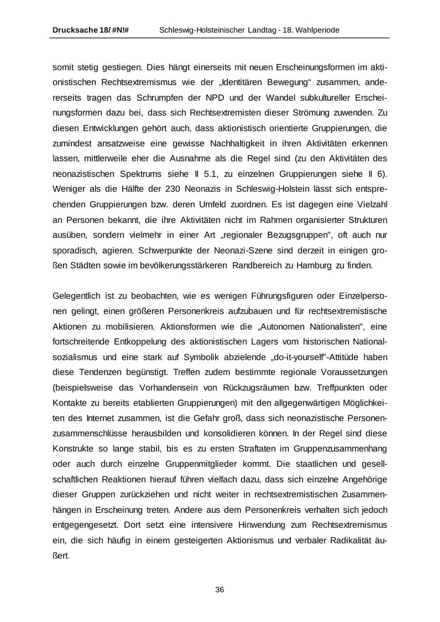 Seite 36 des Verfassungsschutzbericht 2014 Schleswig-Holstein