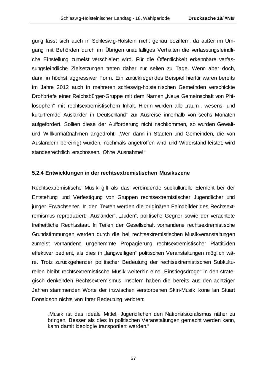Seite 57 des Verfassungsschutzbericht 2014 Schleswig-Holstein