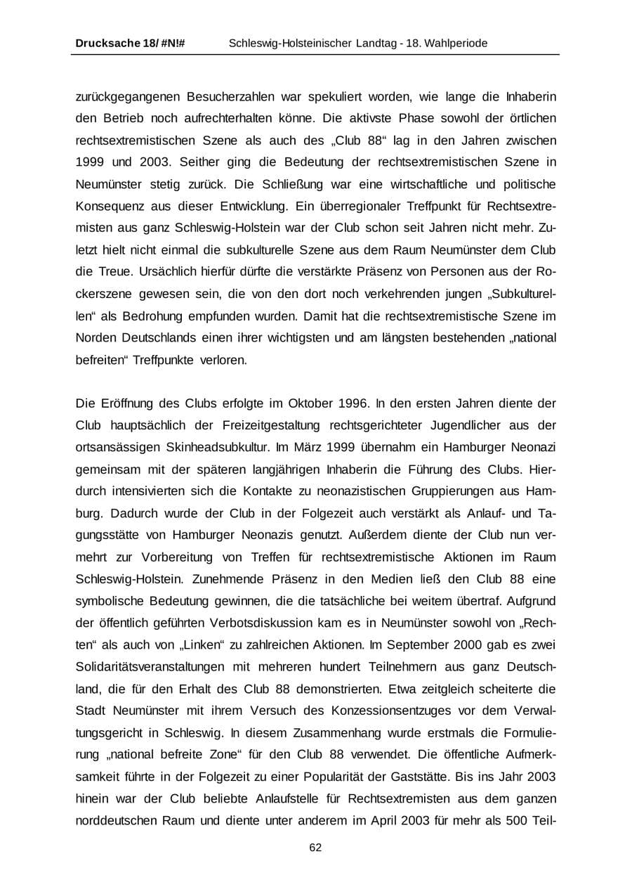 Seite 62 des Verfassungsschutzbericht 2014 Schleswig-Holstein