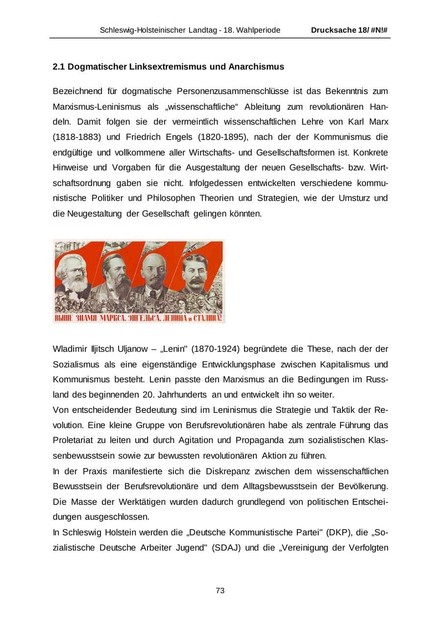 Seite 73 des Verfassungsschutzbericht 2014 Schleswig-Holstein