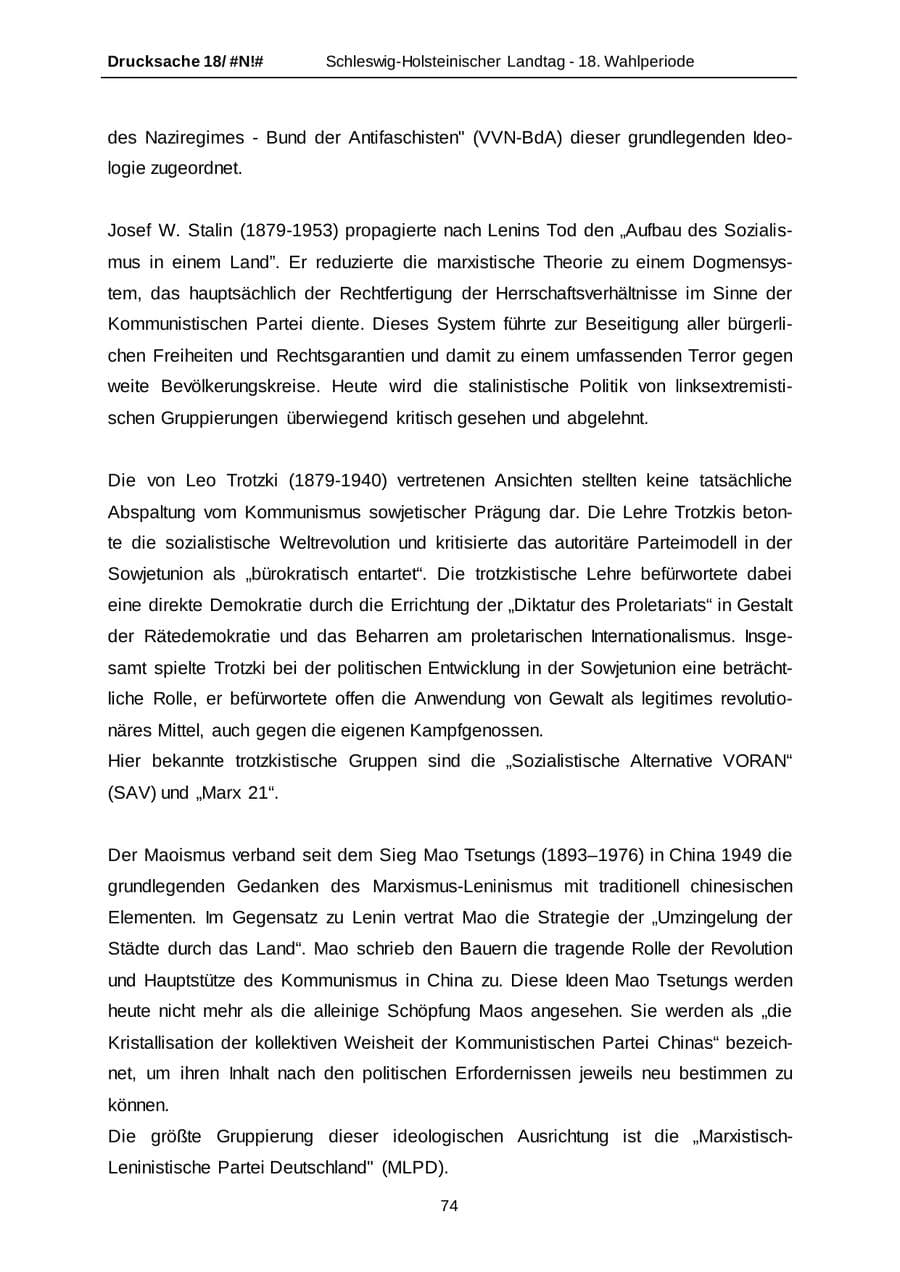 Seite 74 des Verfassungsschutzbericht 2014 Schleswig-Holstein