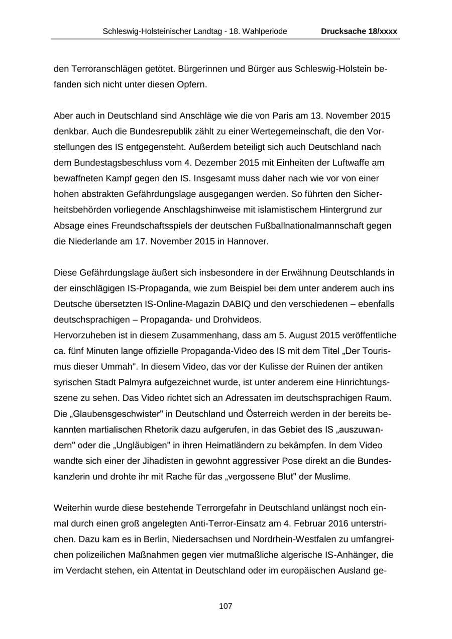 Seite 107 des Verfassungsschutzbericht 2015 Schleswig-Holstein