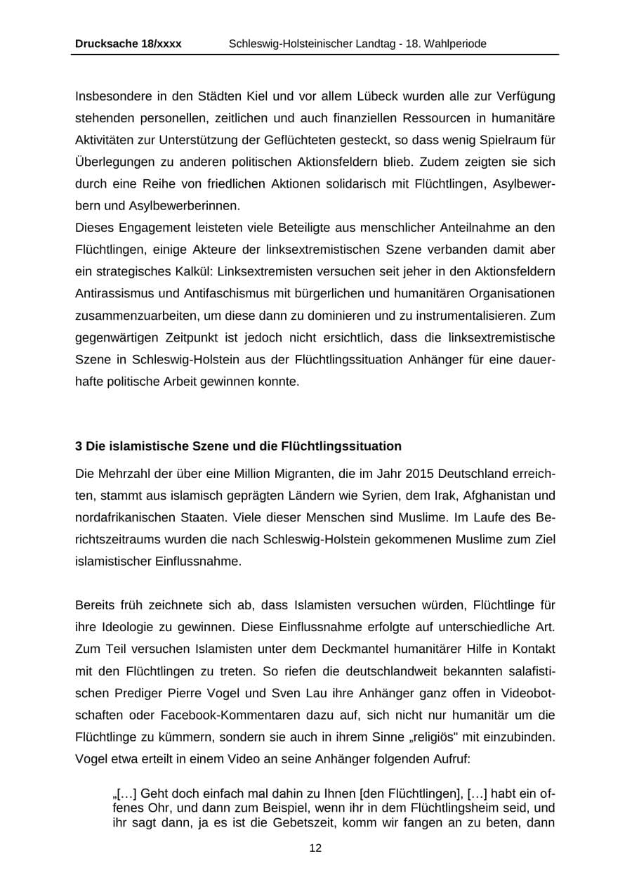 Seite 12 des Verfassungsschutzbericht 2015 Schleswig-Holstein