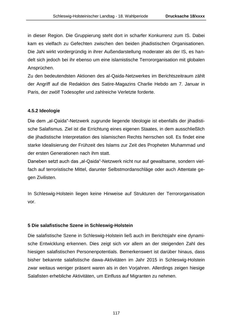 Seite 117 des Verfassungsschutzbericht 2015 Schleswig-Holstein