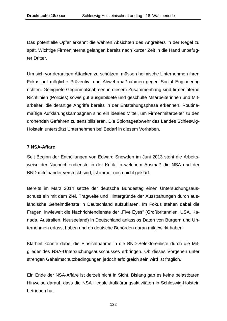 Seite 132 des Verfassungsschutzbericht 2015 Schleswig-Holstein