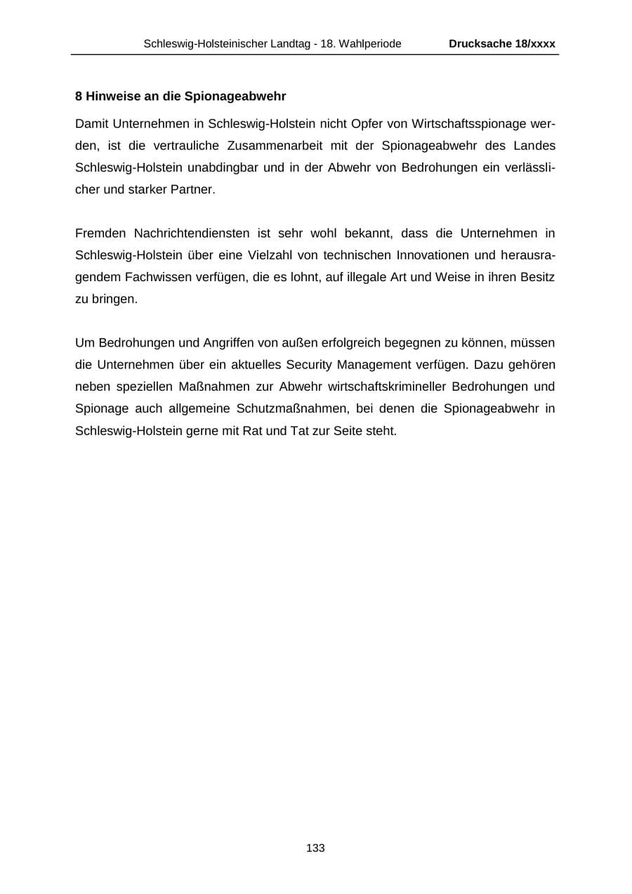 Seite 133 des Verfassungsschutzbericht 2015 Schleswig-Holstein