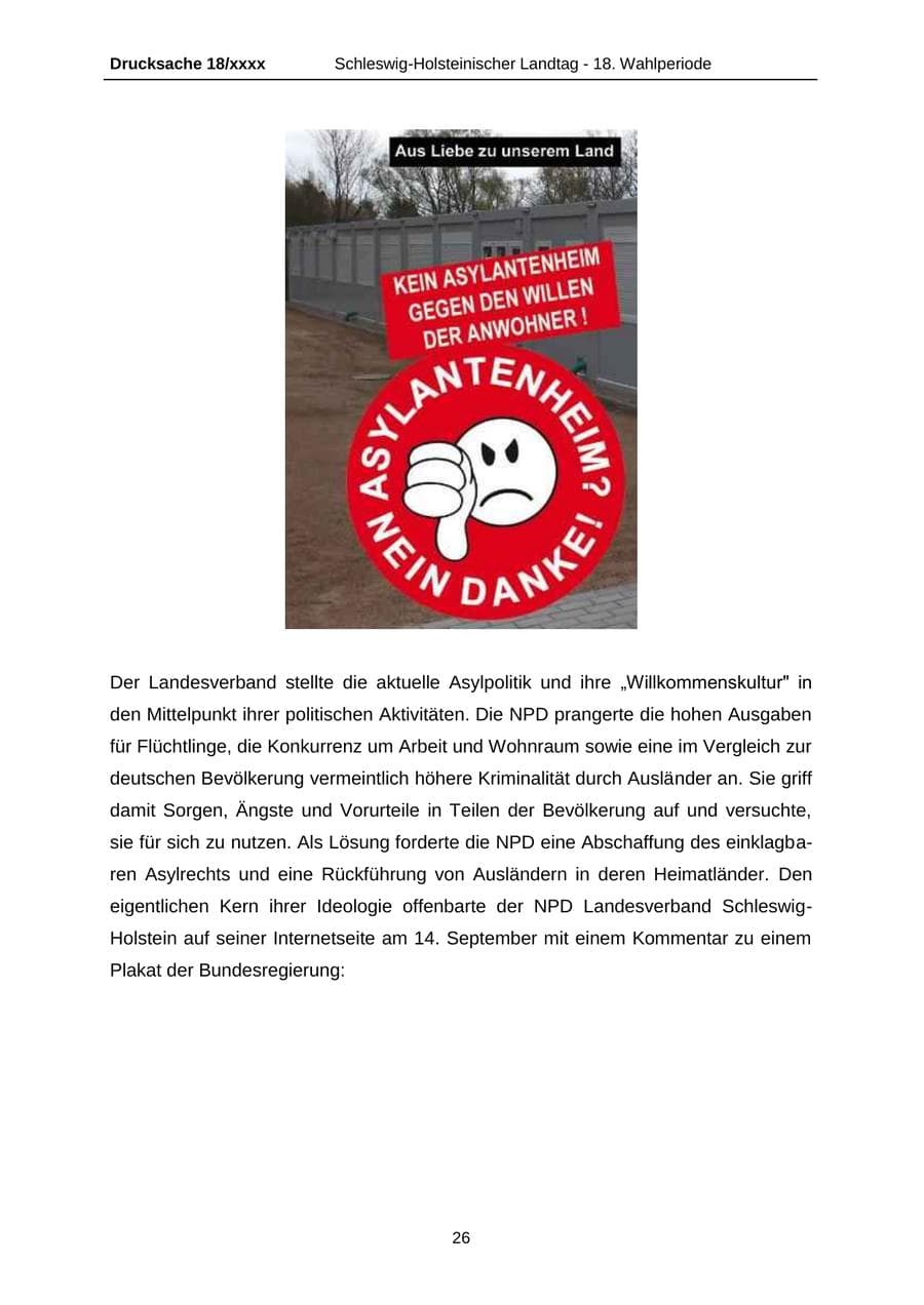 Seite 26 des Verfassungsschutzbericht 2015 Schleswig-Holstein