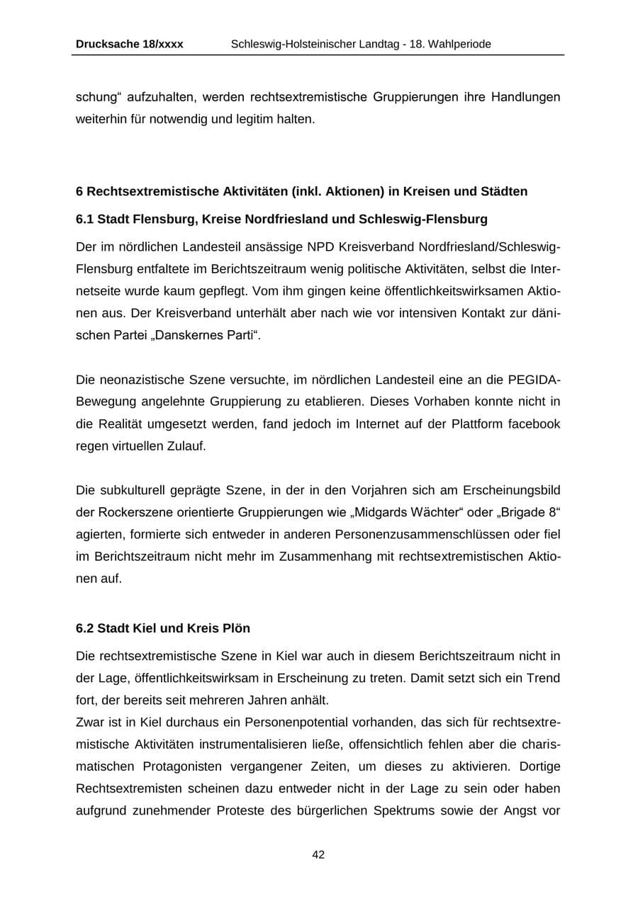 Seite 42 des Verfassungsschutzbericht 2015 Schleswig-Holstein