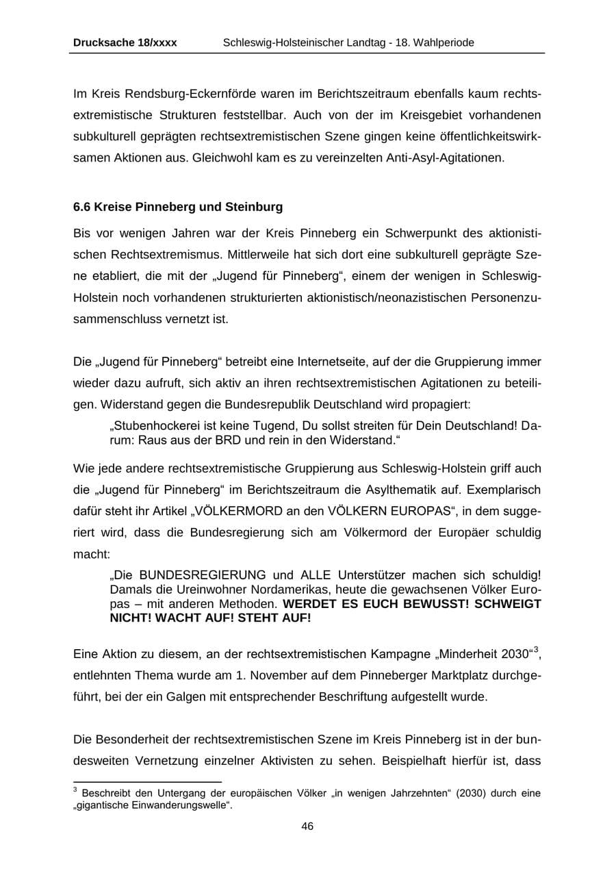 Seite 46 des Verfassungsschutzbericht 2015 Schleswig-Holstein