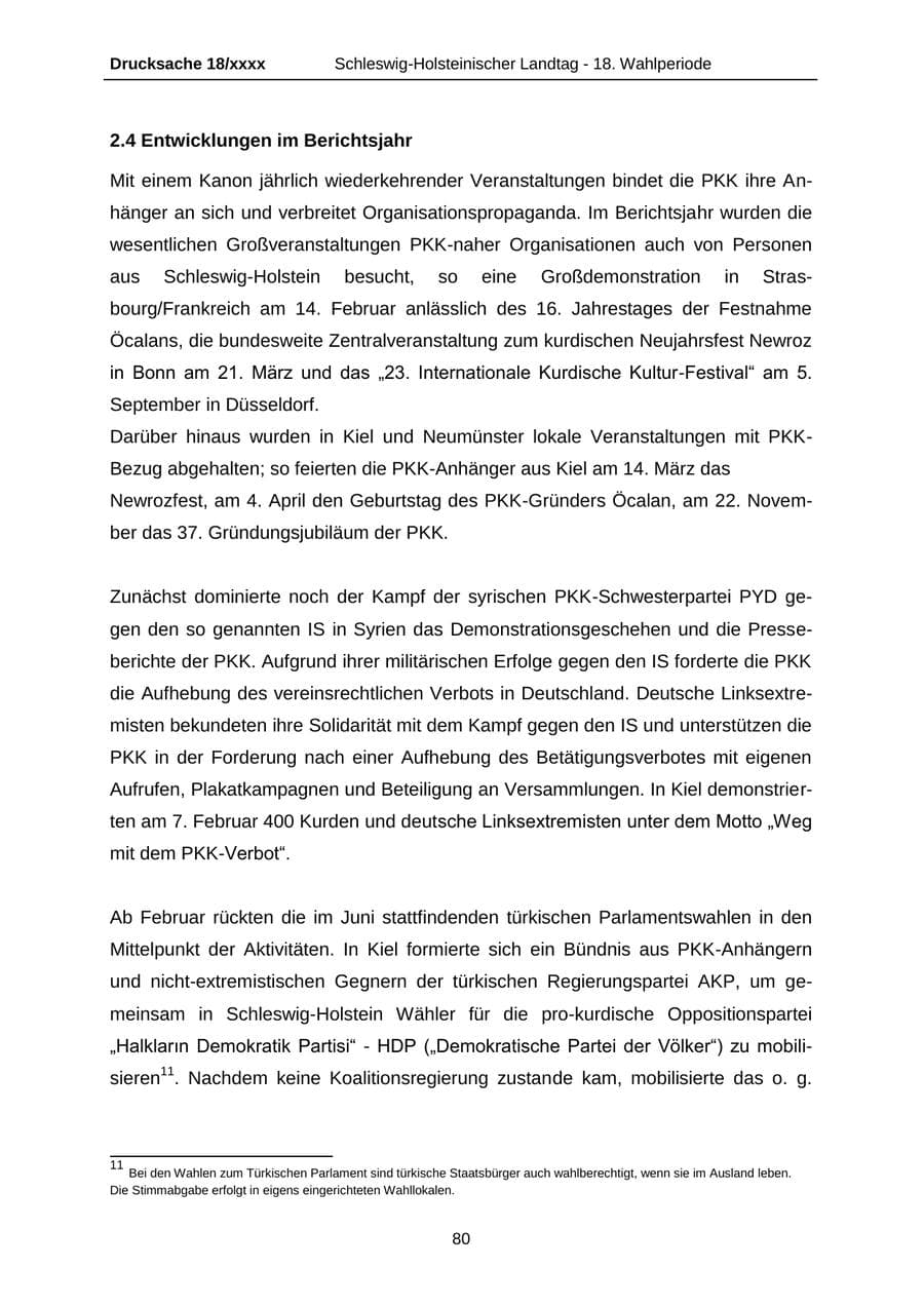 Seite 80 des Verfassungsschutzbericht 2015 Schleswig-Holstein