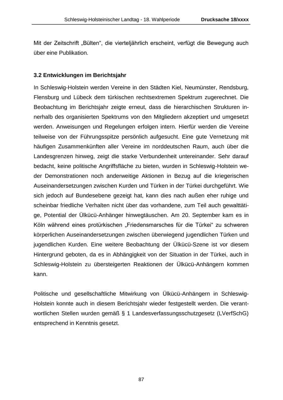 Seite 87 des Verfassungsschutzbericht 2015 Schleswig-Holstein