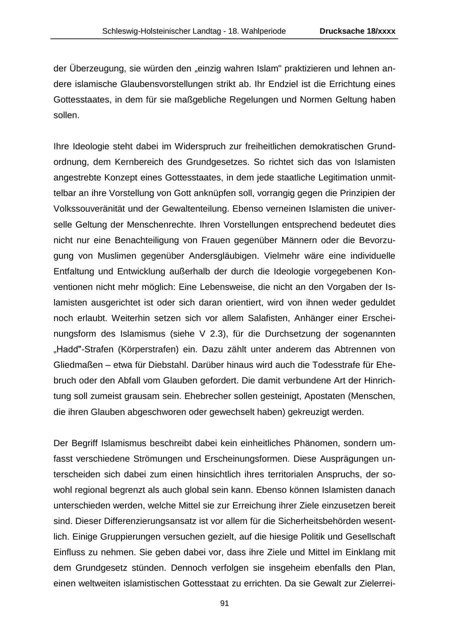 Seite 91 des Verfassungsschutzbericht 2015 Schleswig-Holstein