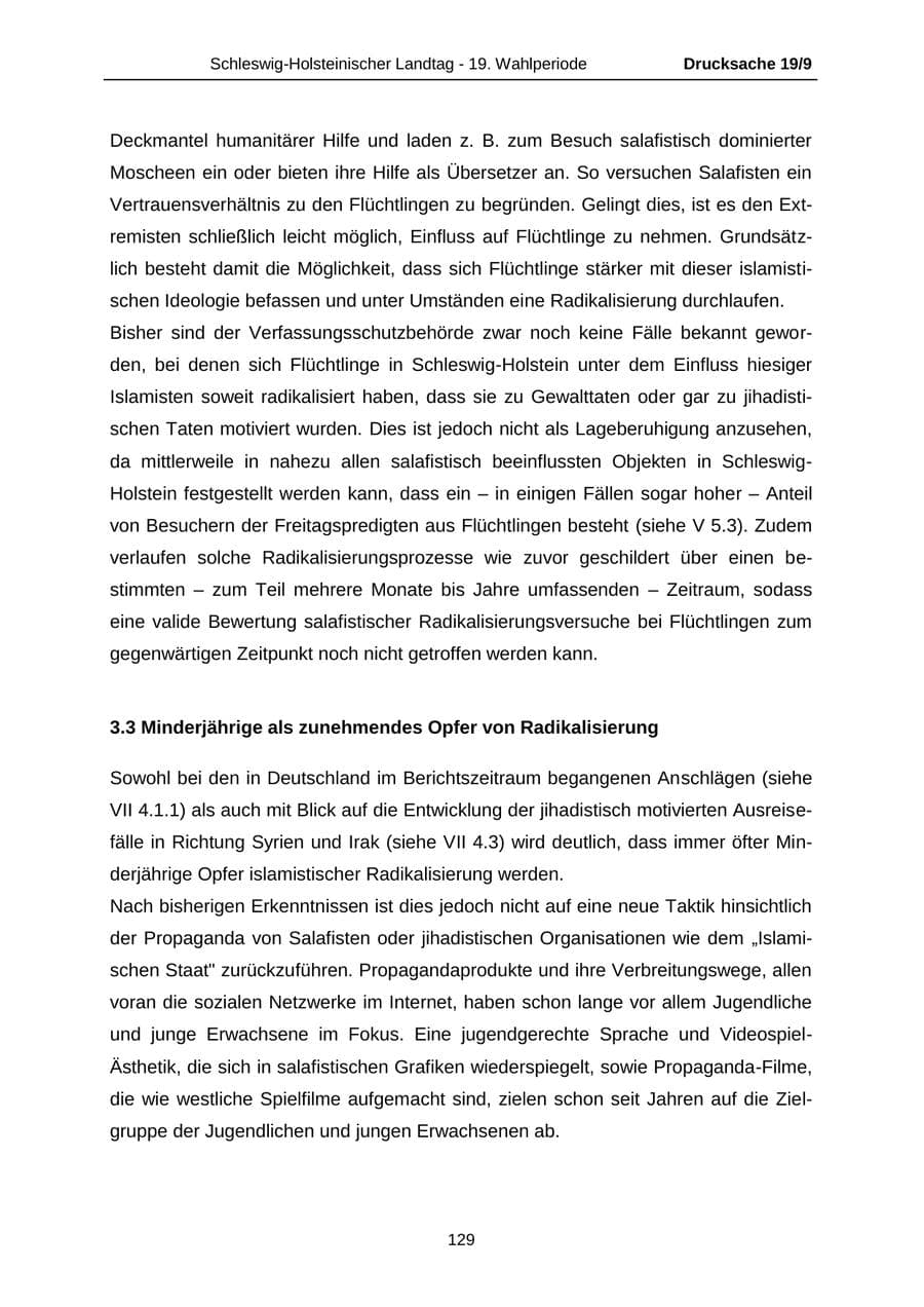 Seite 129 des Verfassungsschutzbericht 2016 Schleswig-Holstein