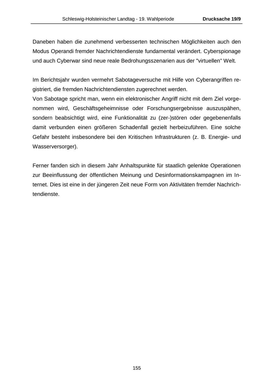 Seite 155 des Verfassungsschutzbericht 2016 Schleswig-Holstein