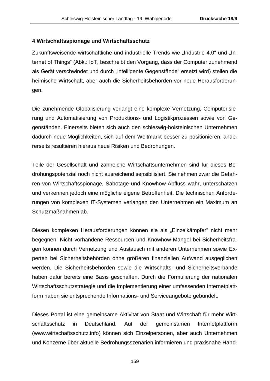 Seite 159 des Verfassungsschutzbericht 2016 Schleswig-Holstein