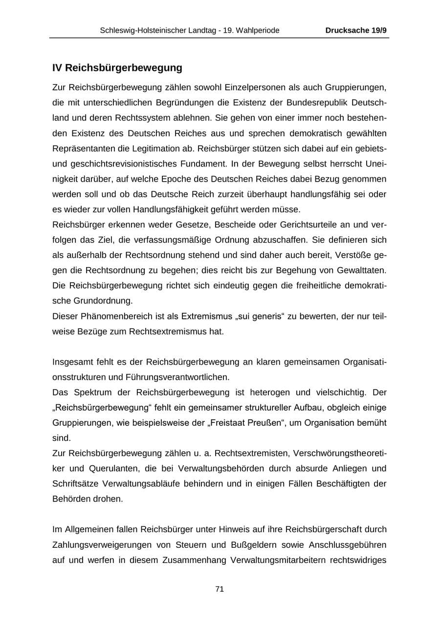 Seite 71 des Verfassungsschutzbericht 2016 Schleswig-Holstein