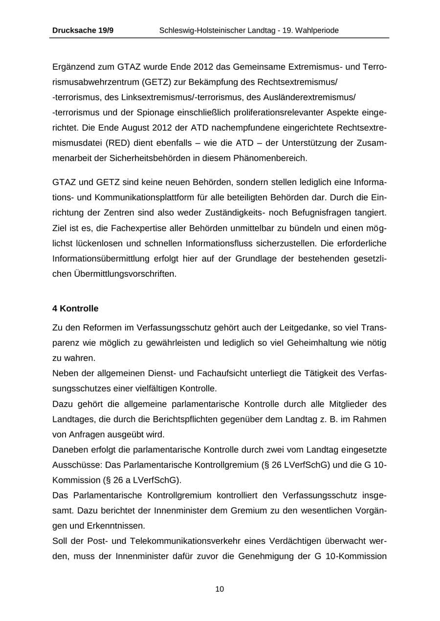 Seite 10 des Verfassungsschutzbericht 2016 Schleswig-Holstein