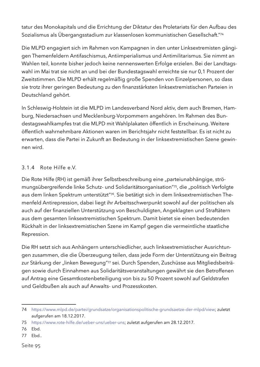 Seite 108 des Verfassungsschutzbericht 2017 Schleswig-Holstein