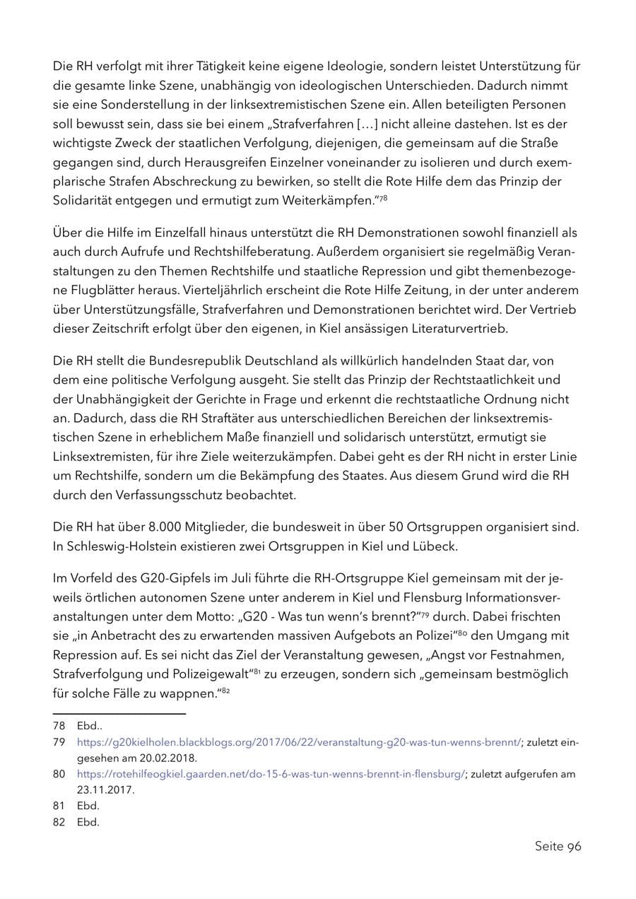 Seite 109 des Verfassungsschutzbericht 2017 Schleswig-Holstein