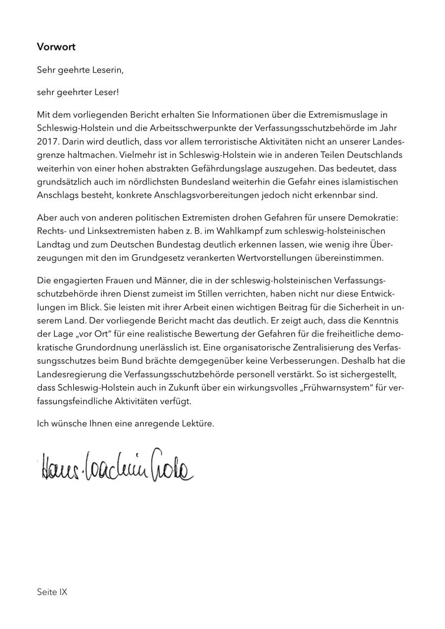 Seite 12 des Verfassungsschutzbericht 2017 Schleswig-Holstein