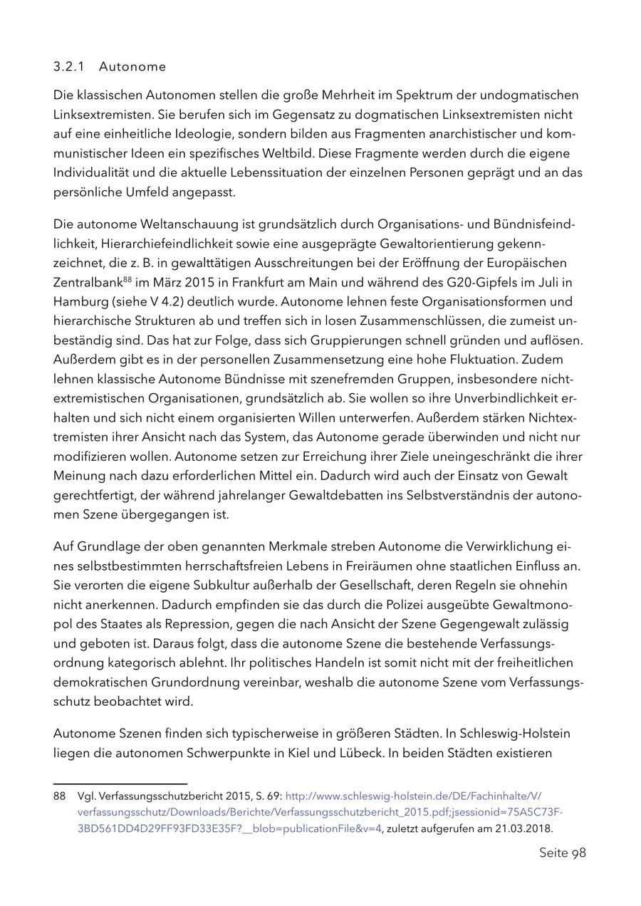 Seite 111 des Verfassungsschutzbericht 2017 Schleswig-Holstein