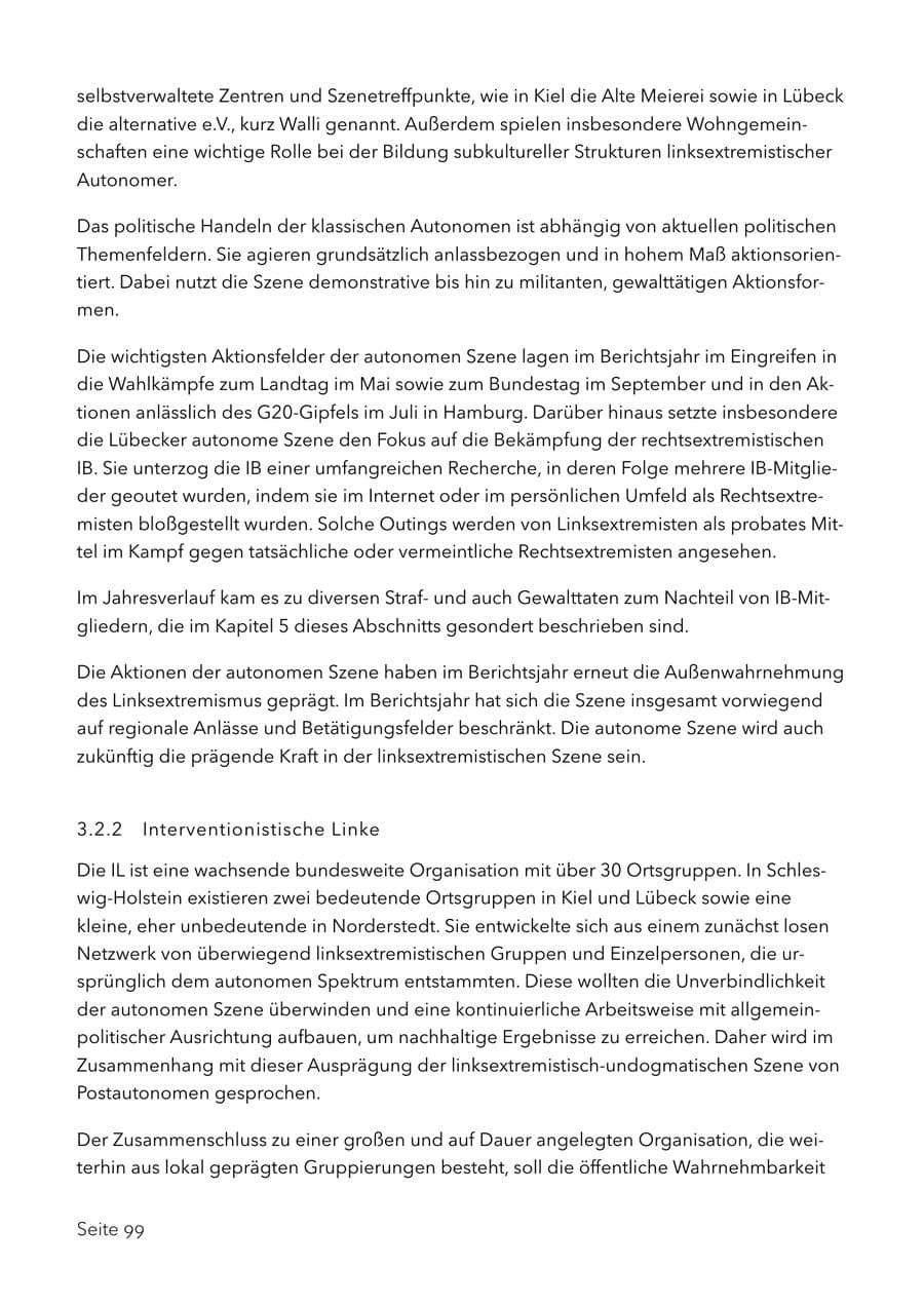 Seite 112 des Verfassungsschutzbericht 2017 Schleswig-Holstein