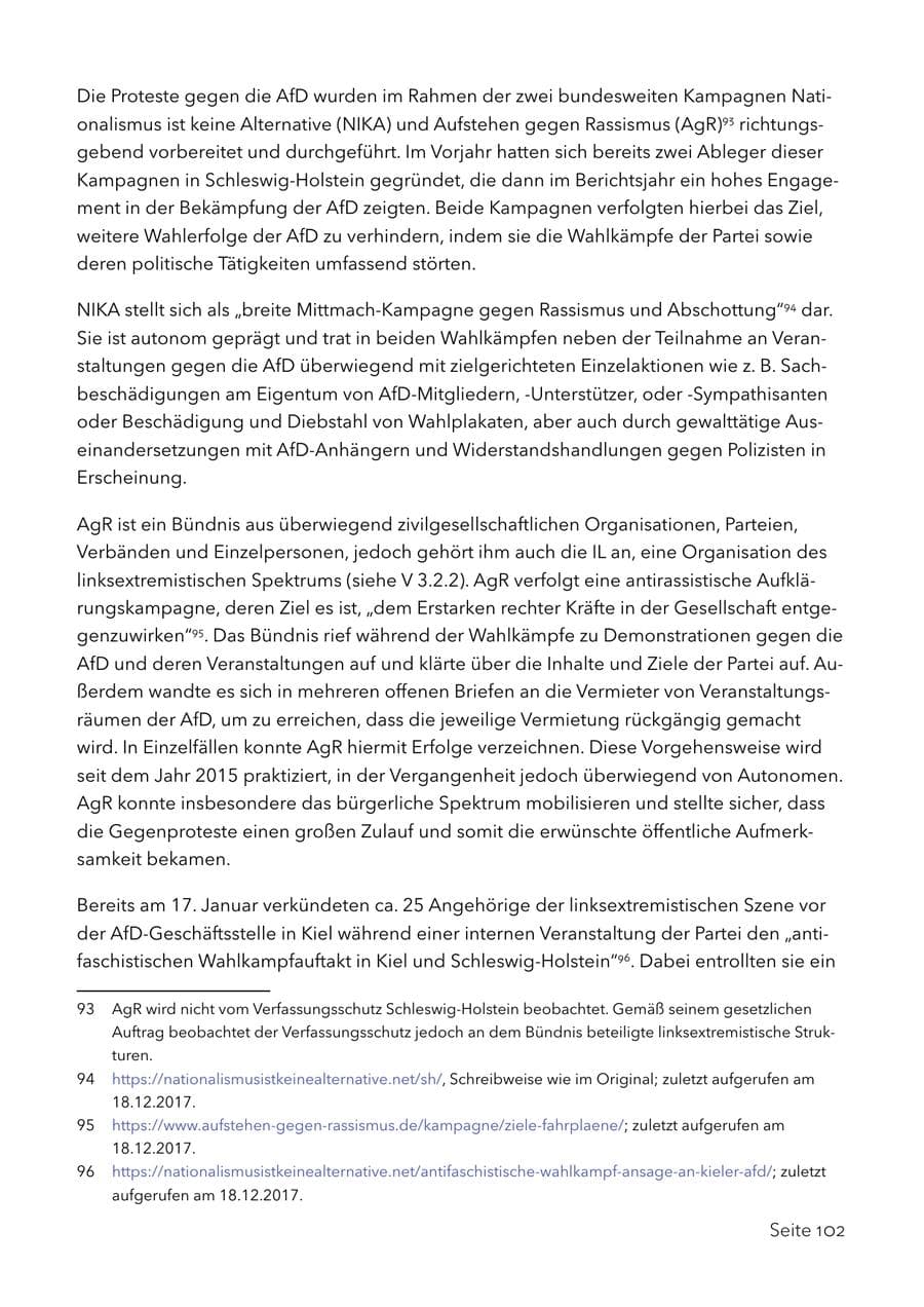 Seite 115 des Verfassungsschutzbericht 2017 Schleswig-Holstein