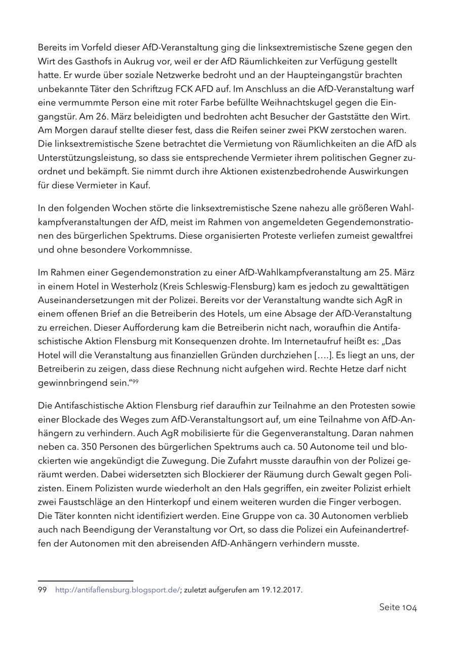 Seite 117 des Verfassungsschutzbericht 2017 Schleswig-Holstein