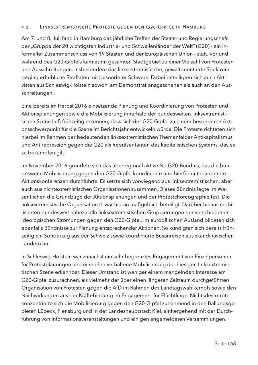 Seite 121 des Verfassungsschutzbericht 2017 Schleswig-Holstein