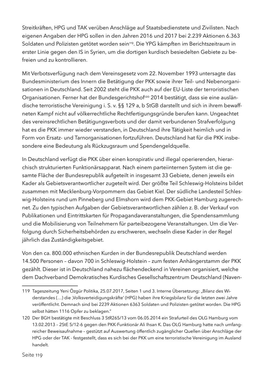 Seite 132 des Verfassungsschutzbericht 2017 Schleswig-Holstein