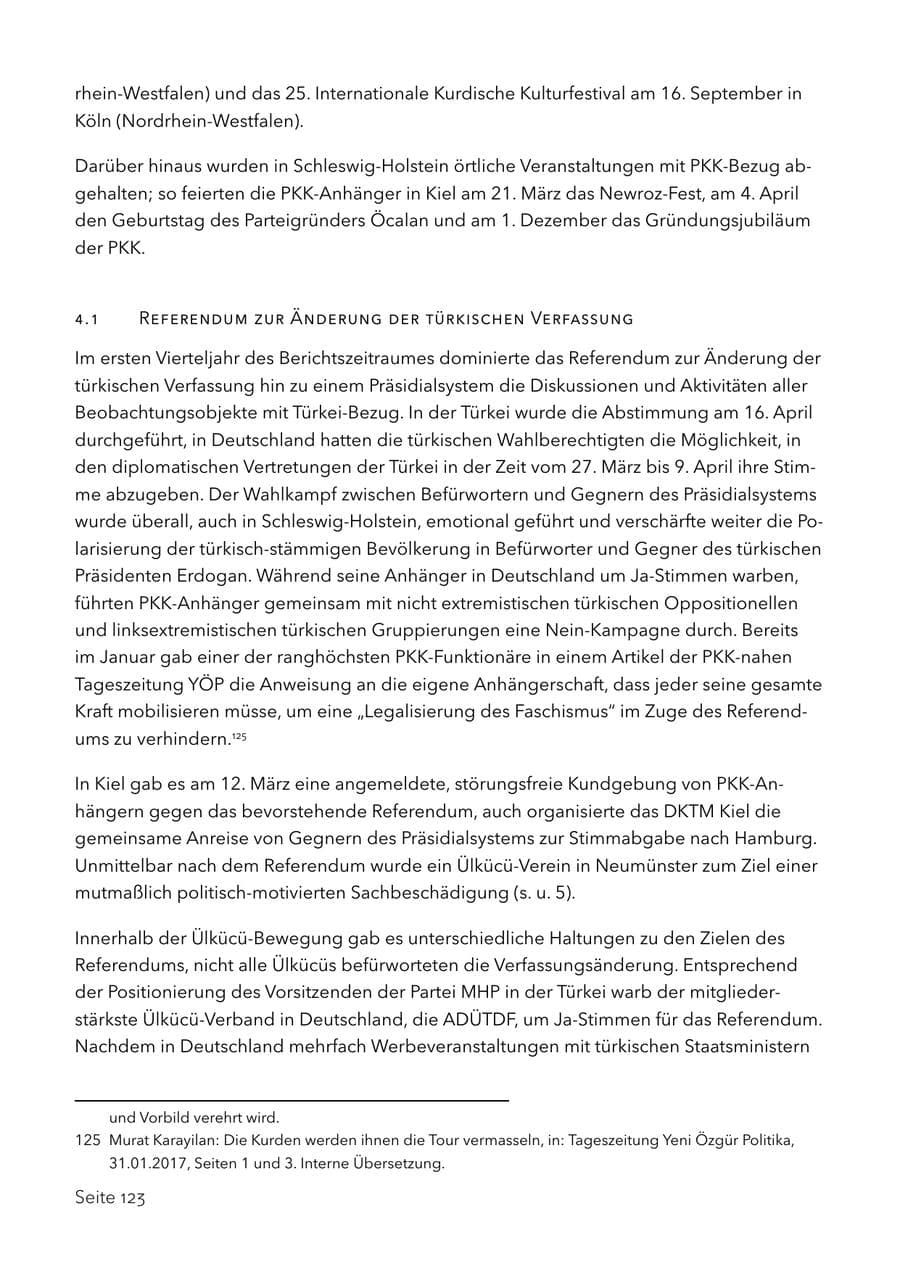 Seite 136 des Verfassungsschutzbericht 2017 Schleswig-Holstein