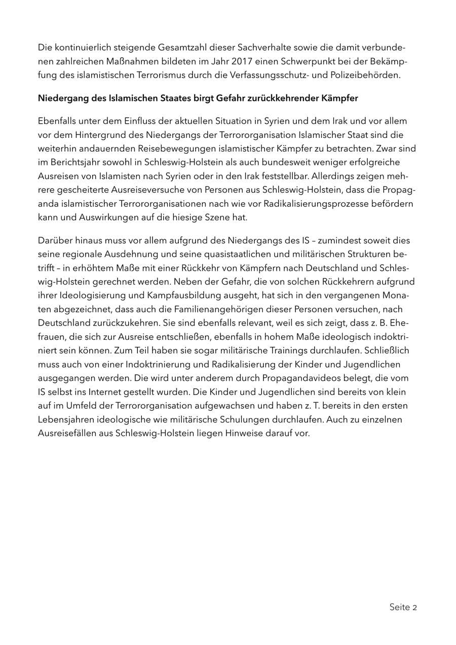 Seite 15 des Verfassungsschutzbericht 2017 Schleswig-Holstein