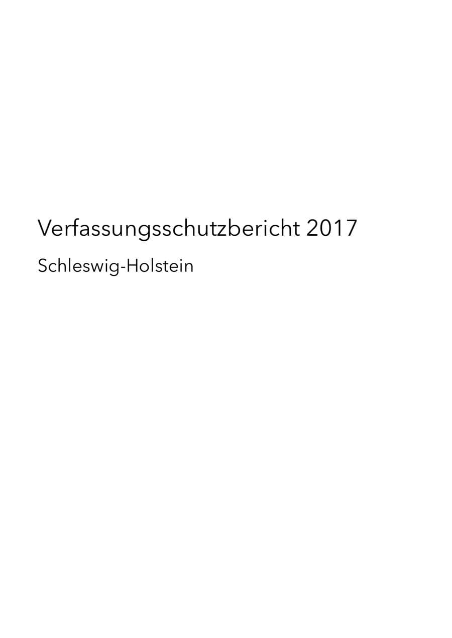Seite 3 des Verfassungsschutzbericht 2017 Schleswig-Holstein