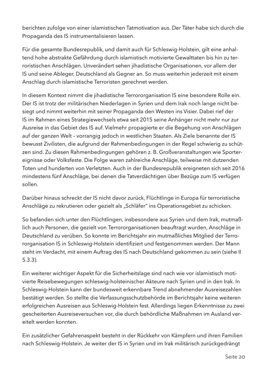 Seite 33 des Verfassungsschutzbericht 2017 Schleswig-Holstein