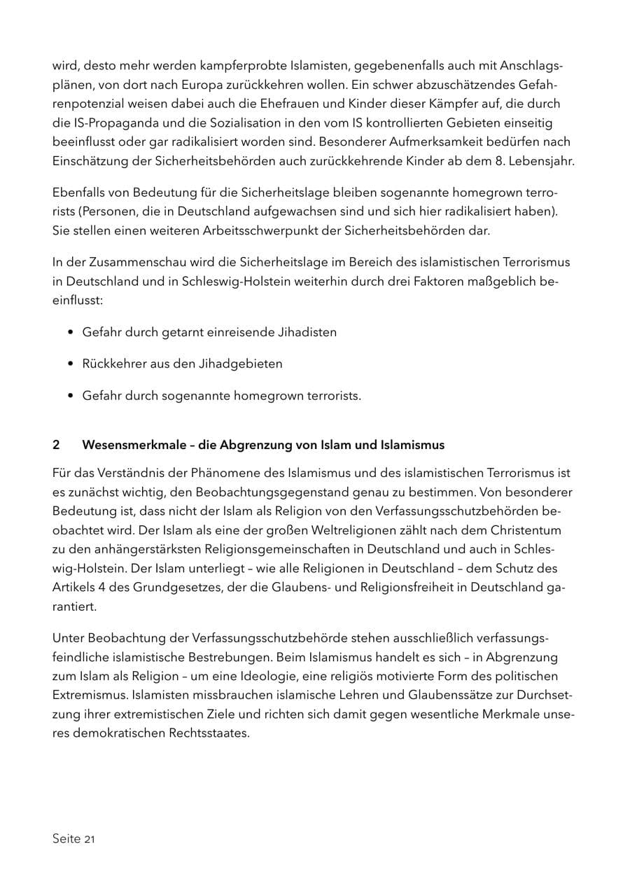 Seite 34 des Verfassungsschutzbericht 2017 Schleswig-Holstein