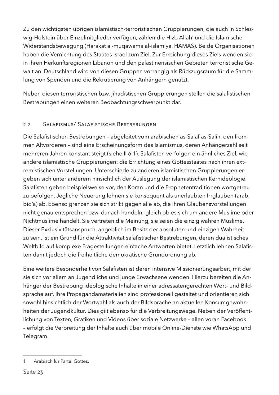 Seite 36 des Verfassungsschutzbericht 2017 Schleswig-Holstein