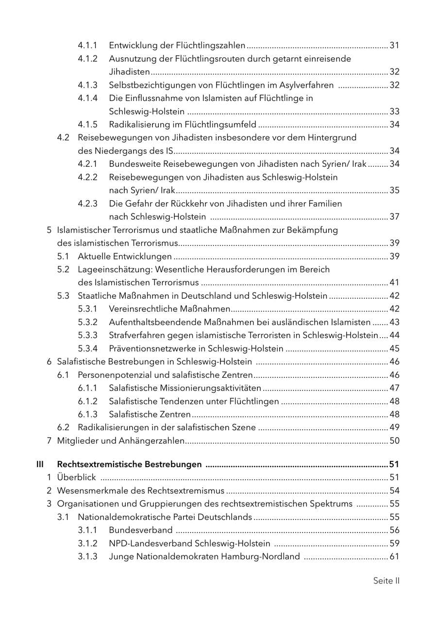Seite 5 des Verfassungsschutzbericht 2017 Schleswig-Holstein