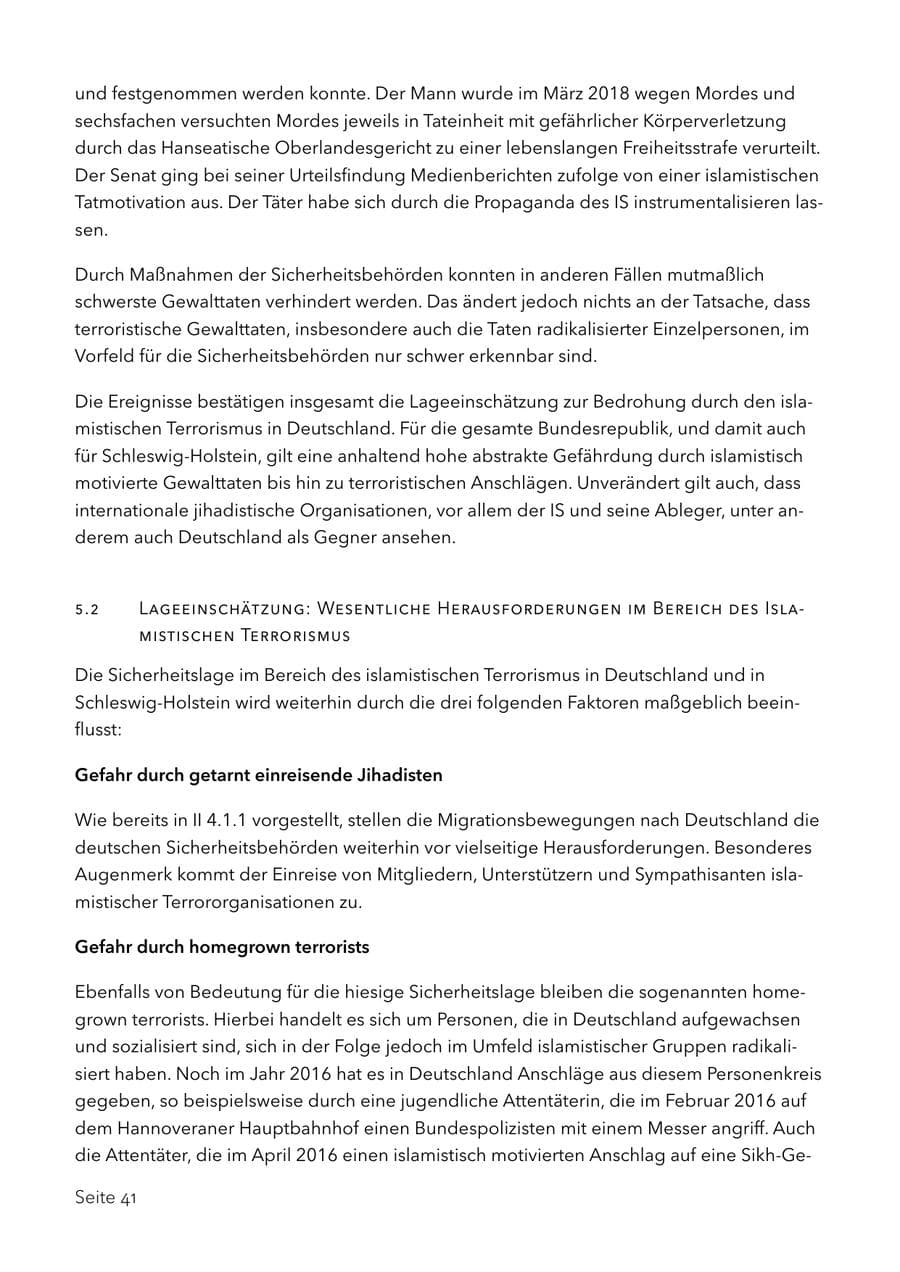 Seite 54 des Verfassungsschutzbericht 2017 Schleswig-Holstein